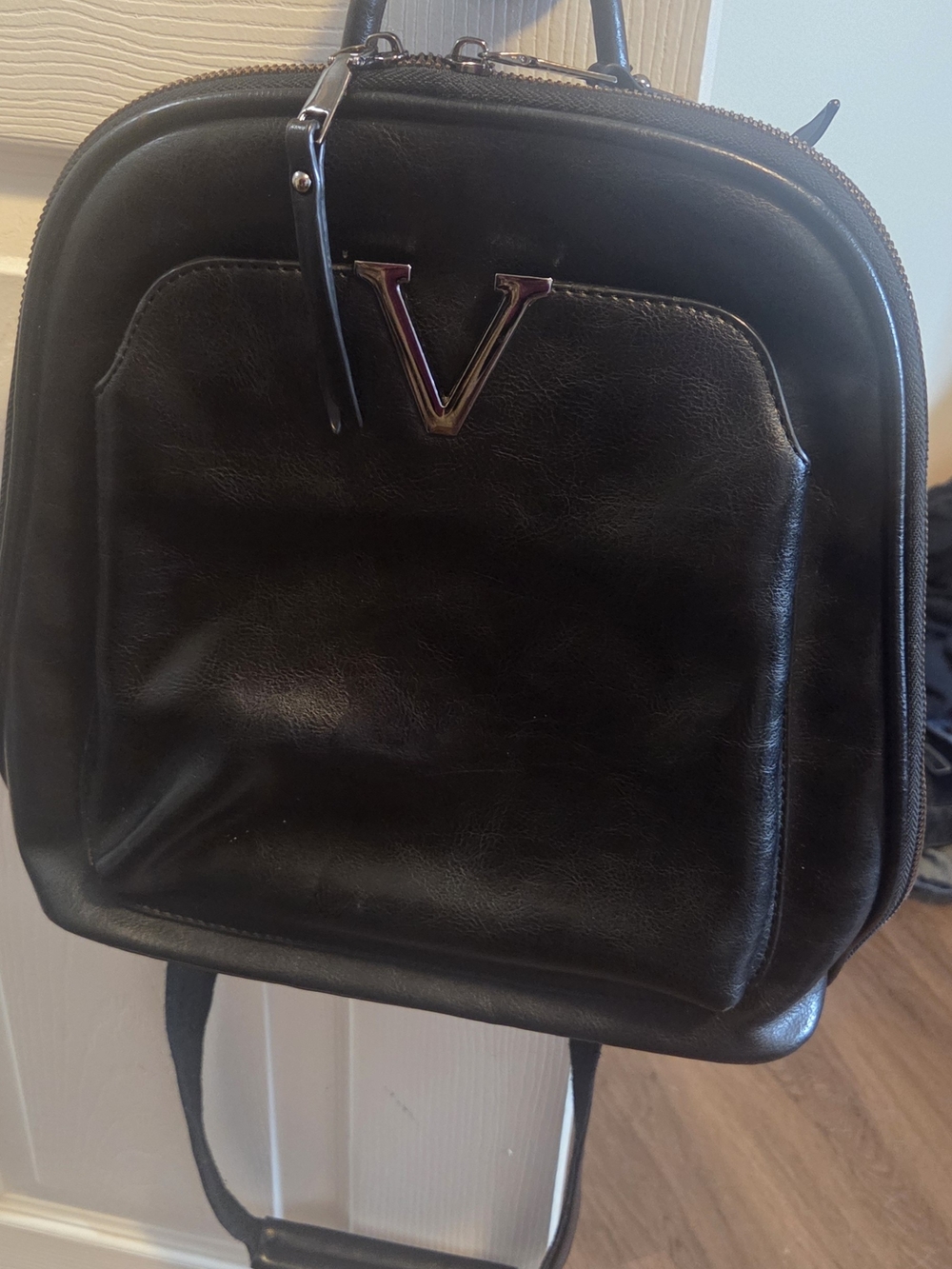 -Accent Black Backpack - Stylish Everyday Bag Very Nice!!